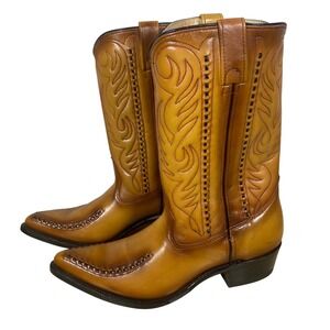 NEW Double H Mens Full Grain Leather Cowboy Boots Tan Western Size 11